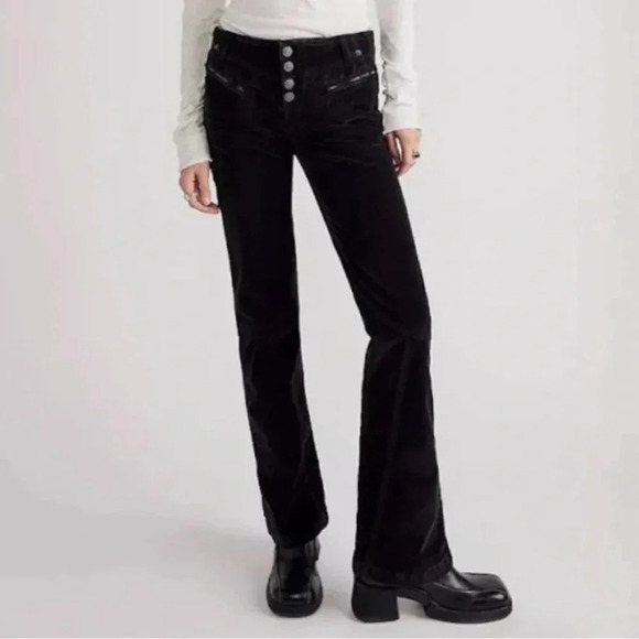 Free People Pants - Free People Hit Back Slim Flare Pants Black. Size 2
